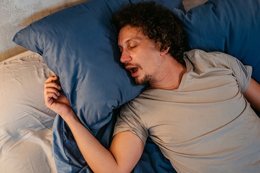 Open mouth sleeping photo