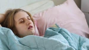 Open mouth teen photo